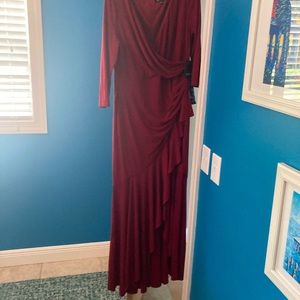 NWT Marina red/ maroon stretch and flair formal